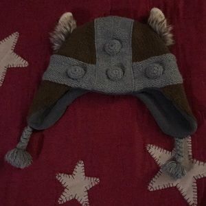 Viking Kit Beanie Hat w/Ear Flaps, Braids, & Horns w/faux fur, & a Soft Lining!